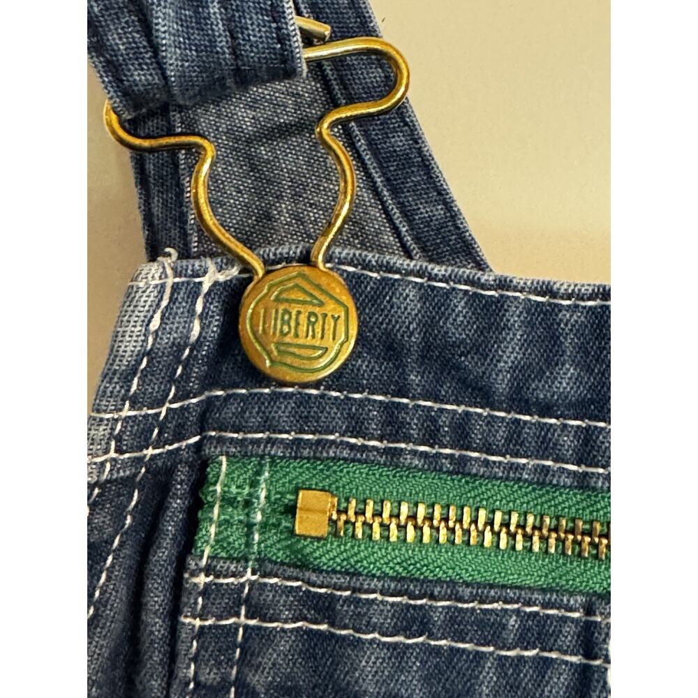 Liberty Denim Bib Carpenter Overalls Relaxed Fit Workwear Grunge Kids Sz 20 Farm - Picture 3 of 10